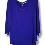Chico's Women's Top - Size 2 (L/12) - Royal Blue High Low with Back Zip Photo 0