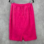 Donna Morgan  Pink Pencil Knee Length Linen Boho Vintage Whimsy Skirt M Medium 10 Photo 1