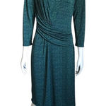 Talbots Talbot Green and Blue Patterned 3/4 Sleeve Dress Photo 0