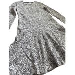 Tory Burch  Black & White Long-Sleeve Drop Waist Doodle‎ Dress Size Small Photo 11