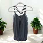 Lululemon  Rest Less Tank Top Black White Stripe
Built in Sports Bra Size 2 Photo 1