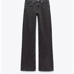 ZARA wide leg Jeans STRAIGHT leg High RISE Washed Black COLLECTION 6 Womens NWOT Photo 8