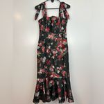 LPA Zelmira Floral Sleeveless Peplum Midi Flounce Dress Size Small Photo 3