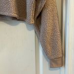 Gilly Hicks Fuzzy Fleece Cropped Hoodie Sweatshirt Tan Size L Photo 6