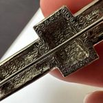 1928 Collection (brand) Silver Tone Rhinestone & Black Enamel Brooch Pin Photo 4