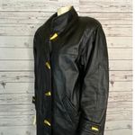 Worthington 90s Butter Soft Black Leather Car Coat, Gold Claw button size Medium Photo 12