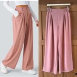 Halara Flex High Waisted Pocket Wide Leg Waffle Work Pants Rose Women’s Medium Photo 1
