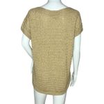 Talbots Sweater Womens Small Tan 100% Linen Neutral Preppy Minimalist Coastal Photo 3