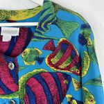 Nordstrom Vintage Size M Silk Button Up Shirt Town Square Fish Print Women's Photo 4