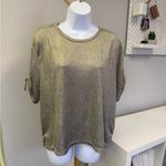 Nicole Miller NWT  Gold Metallic Women's Short Sleeve Top Size XL Photo 1