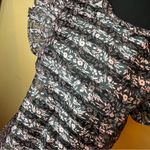 Jill Stuart  Size S Semi sheer mixed pattern stripe & floral ruffle burst sleeve Photo 3