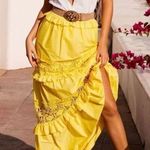 Boston Proper BOSTON‎ PROPER Yellow Crochet Lace Tiered Ruffle Maxi
Skirt Boho Women's Size 4 Photo 0