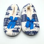 Womens Clog Slippers Soft Sole Fleece Slip On House Shoes Deer Blue Ivory US 6 Photo 1