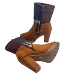 Muk Luks Nola brown:suede vegan boho patchwork heeled boots Brown Size 10 Photo 4