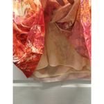 Unity World Wear Women Size XL Orange Pink Abstract Short Sleeve Mixed Print Top Photo 4