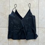 ZARA Trafaluc Faux Leather Spaghetti Strap Blouse Sz Small Photo 4