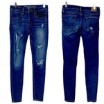 American Eagle  AEO Distressed Skinny Dark Wash Jegging Jeans Size 2 Short Photo 6