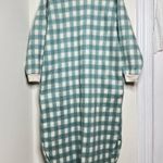 Vintage Plaid Fleece Zip Up Housecoat Night Shirt Size Medium Pockets Green Photo 7