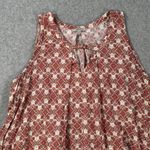 JODIFL Flowy Tunic Tank Top Women's Small High Low Cut Out Pink Brown Sleeveless Photo 2