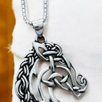 Sterling Silver Celtic Horse Pendant Necklace Photo 0
