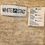 White Stag Vintage Y2K Knit Sweater Vest Tan Embroidery Flowers Leaves Button Cottagecore M Photo 4