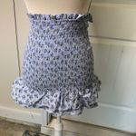 Anthropologie Storia 2 piece skirt‎ top smocked blue ruffle floral size small spring summer Photo 6