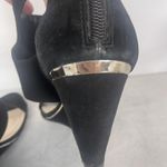 Alfani Wedge Sandals Black Velvet Size 9.5 Comfort Ankle Strap Back Zipper Photo 6