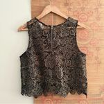 Sans Souci 90s Bronze Metallic Sheer Lace Sleeveless Top Photo 5