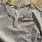 Lululemon  all it takes ribbed short sleeve light vapor size 6 Photo 2