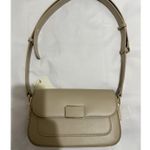 Madison West  Faux Leather Taupe Flap Adjustable Strap Crossbody Purse Handbag Photo 3