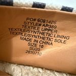 J. Crew Striped Espadrilles Flats Pull On White Blue Size 10 Coastal summer Photo 7