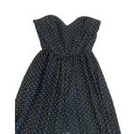 Vtg Diamonds Run Jumpsuit Black Polka Dot Strapless Sweetheart Harem Retro XS Photo 2