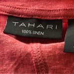 Tahari   100% Linen Top Orange Short Sleeve V-Neck Sz 1X NWT Photo 5