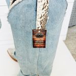 Denim and Snakeskin Western Cowboy Boots NWT 8 Blue Photo 6
