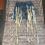 Hot & Delicious  Denim Fringe Shorty Shorts Jorts S Festival Boho Cowgirl Rave Photo 4