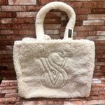 Victoria's Secret  Ivory VS Logo Sherpa Tote Bag Photo 0