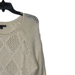 American Eagle  Open Knit Sweater‎ Size Small Cream Cotton Wool Stretch Blend Photo 6