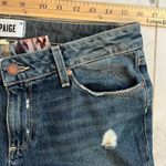 Paige Porter Mid Rise Boyfriend Straight Jeans, Med Wash Distressed NEW, size 28 Photo 5