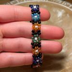 Beaded Flower Stretchy Bracelet Multi Photo 4