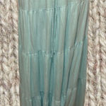 Garnet Hill Light Blue Drawstring Maxi Skirt Photo 0