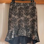 Bebe  Black and White High-Low Lace Skirt. Size L Photo 4