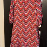 Vilagallo Una Zig Zag Squares Dress Pink/Multi Colored New EU Size 40 (8 Medium) Photo 3