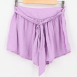 Forever 21 Lavender Belt Tie Shorts Fairy Coquette Soft Girl Pastel Twee High Waist Size M Photo 0