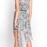Guess Asymmetrical Leopard Sleeveless Chiffon Mini Dress Gray & Black XS Photo 1