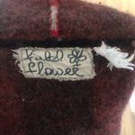 Anthropologie Field Flower hooded Wool Sweater Cardigan Plaid Jacket Red Black Photo 12