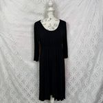 Soma Buttery Soft Jersey Black High Low 3/4 Sleeve Midi Dress Size L NWT Photo 1