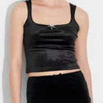 Peppermayo Wild Fable Large Black Velour Crop‎ Top Photo 0