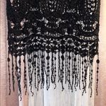 Phase One Size M Black Crochet Fringe Tank Top Photo 1