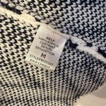 Lumiere Women’s Size Medium Cardigan‎ Sweater Ivory Blue Diamond Geo Pattern Photo 4