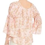 Status by Chenault NWT Pink Coral Flared 3/4 Length Sleeve Floral Peasant Top Size L Photo 2